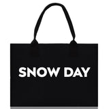Snow Day Cotton Canvas Chic Beach Tote Bag Multipurpose Tote Weekender Tote Gift for Her Outdoor Tote Vacation Tote Large Beach Bag - Aaria Tees Aaria Tees