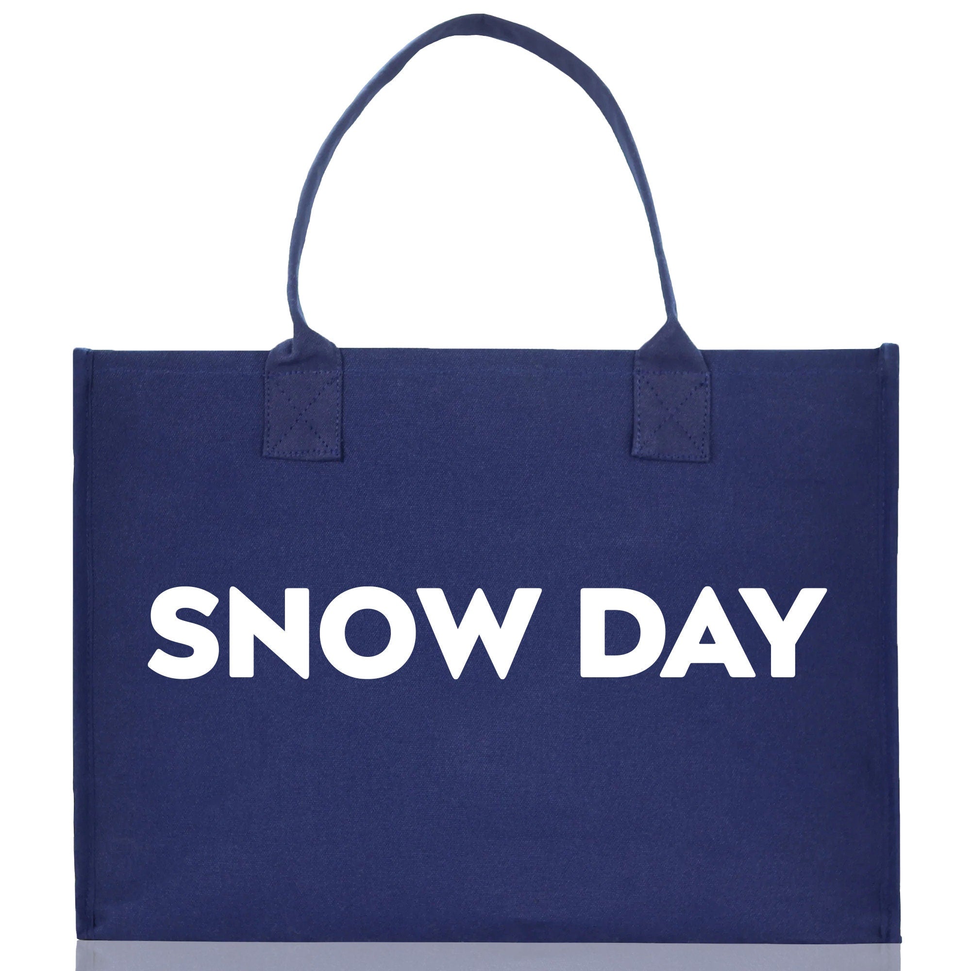 Snow Day Cotton Canvas Chic Beach Tote Bag Multipurpose Tote Weekender Tote Gift for Her Outdoor Tote Vacation Tote Large Beach Bag - Aaria Tees Aaria Tees