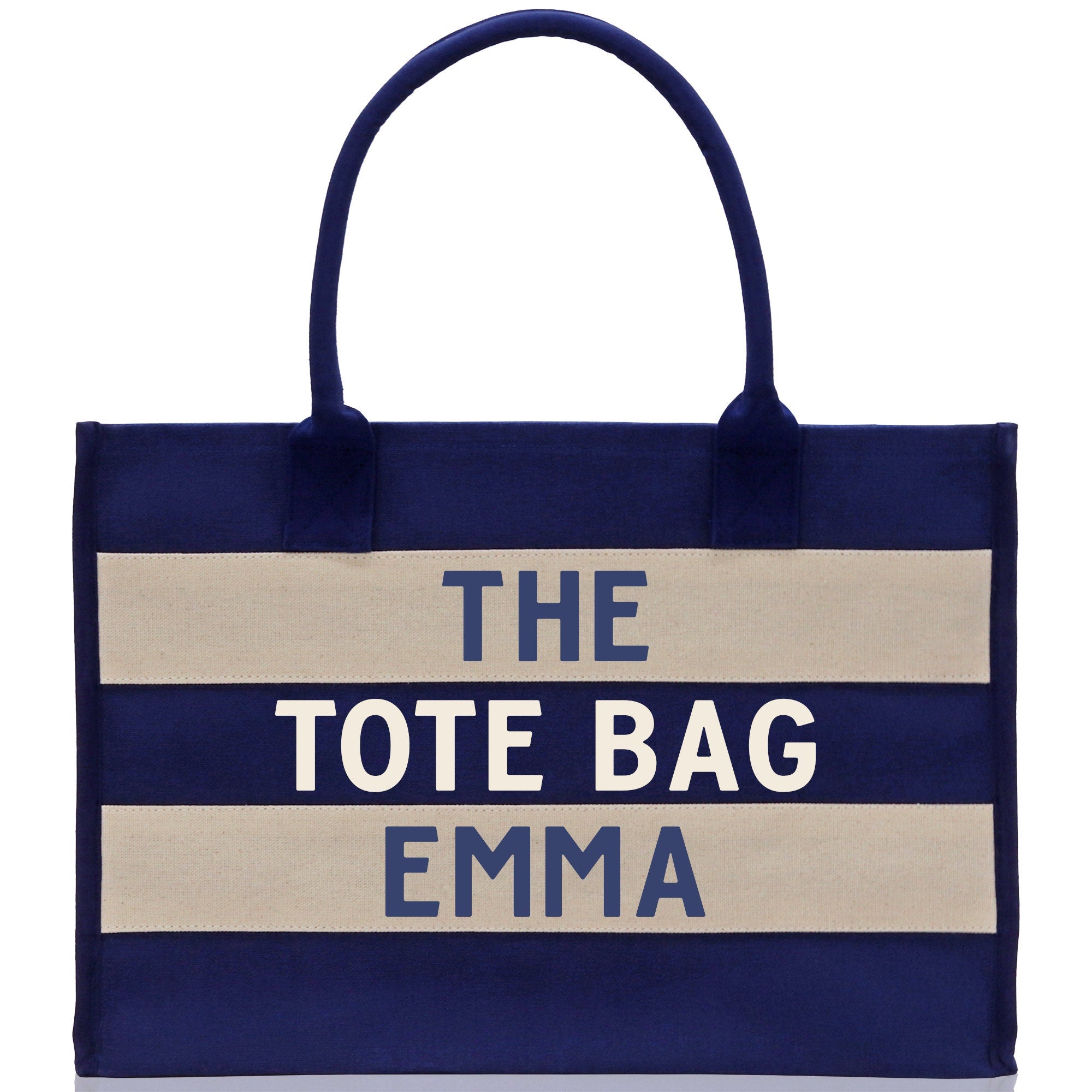 The Tote Bag Navy Name Personalized Gift Tote Bag Custom Gift Bag ST1002 - Aaria Tees Aaria Tees