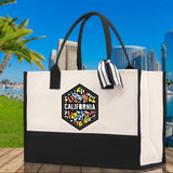 California Cotton Canvas Tote Bag CA Travel Vacation Tote Employee and Client Gift Wedding Favor Birthday Welcome Tote Bag Bridesmaid Gift - Aaria Tees Aaria Tees