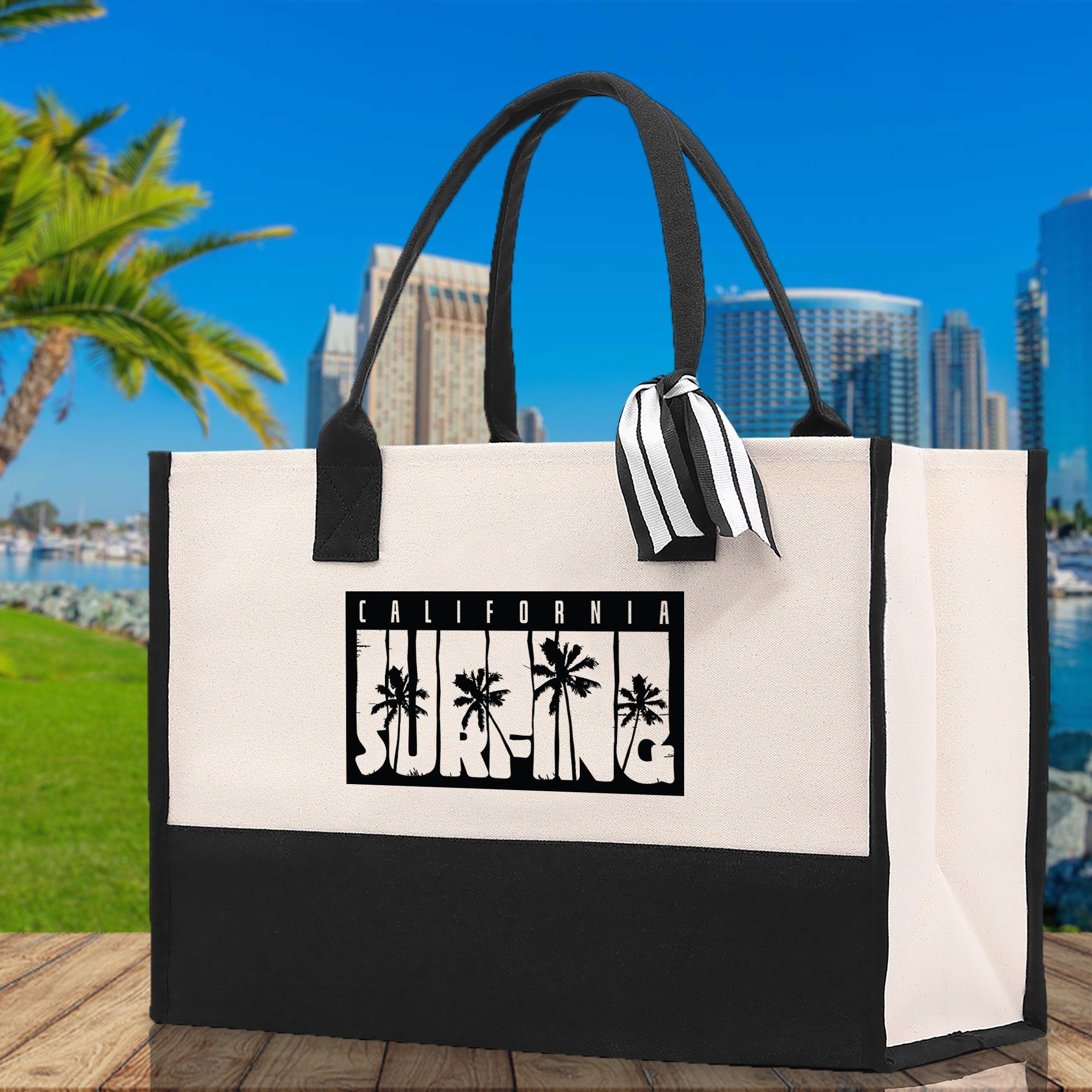 California Cotton Canvas Tote Bag CA Travel Vacation Tote Employee and Client Gift Wedding Favor Birthday Welcome Tote Bag Bridesmaid Gift - Aaria Tees Aaria Tees