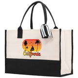 California Cotton Canvas Tote Bag CA Travel Vacation Tote Employee and Client Gift Wedding Favor Birthday Welcome Tote Bag Bridesmaid Gift - Aaria Tees Aaria Tees