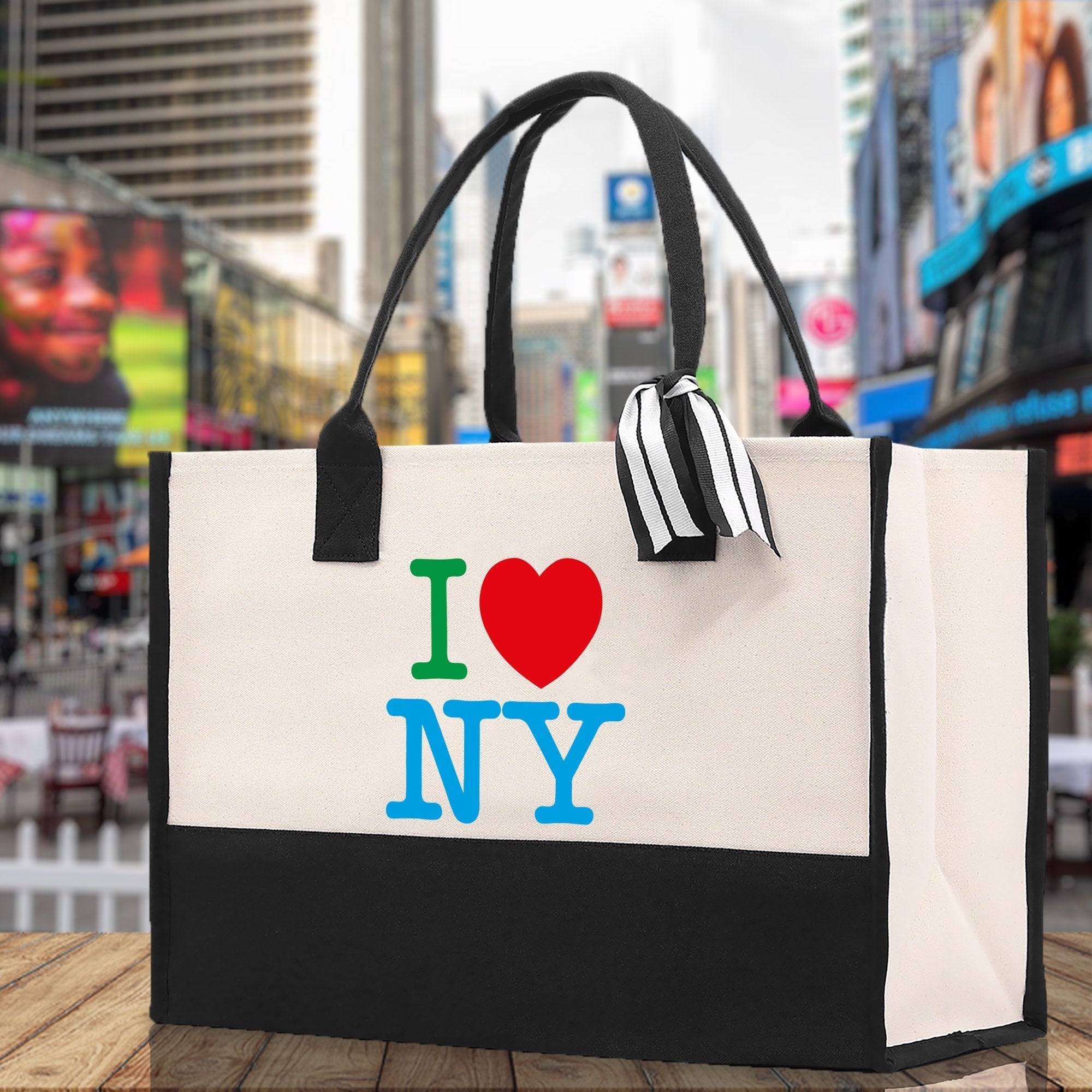 New York Cotton Canvas Tote Bag NY Travel Vacation Tote Employee and Client Gift NYC Wedding Favor Birthday Welcome Tote Bag Bridesmaid Gift - Aaria Tees Aaria Tees