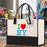 New York Cotton Canvas Tote Bag NY Travel Vacation Tote Employee and Client Gift NYC Wedding Favor Birthday Welcome Tote Bag Bridesmaid Gift - Aaria Tees Aaria Tees