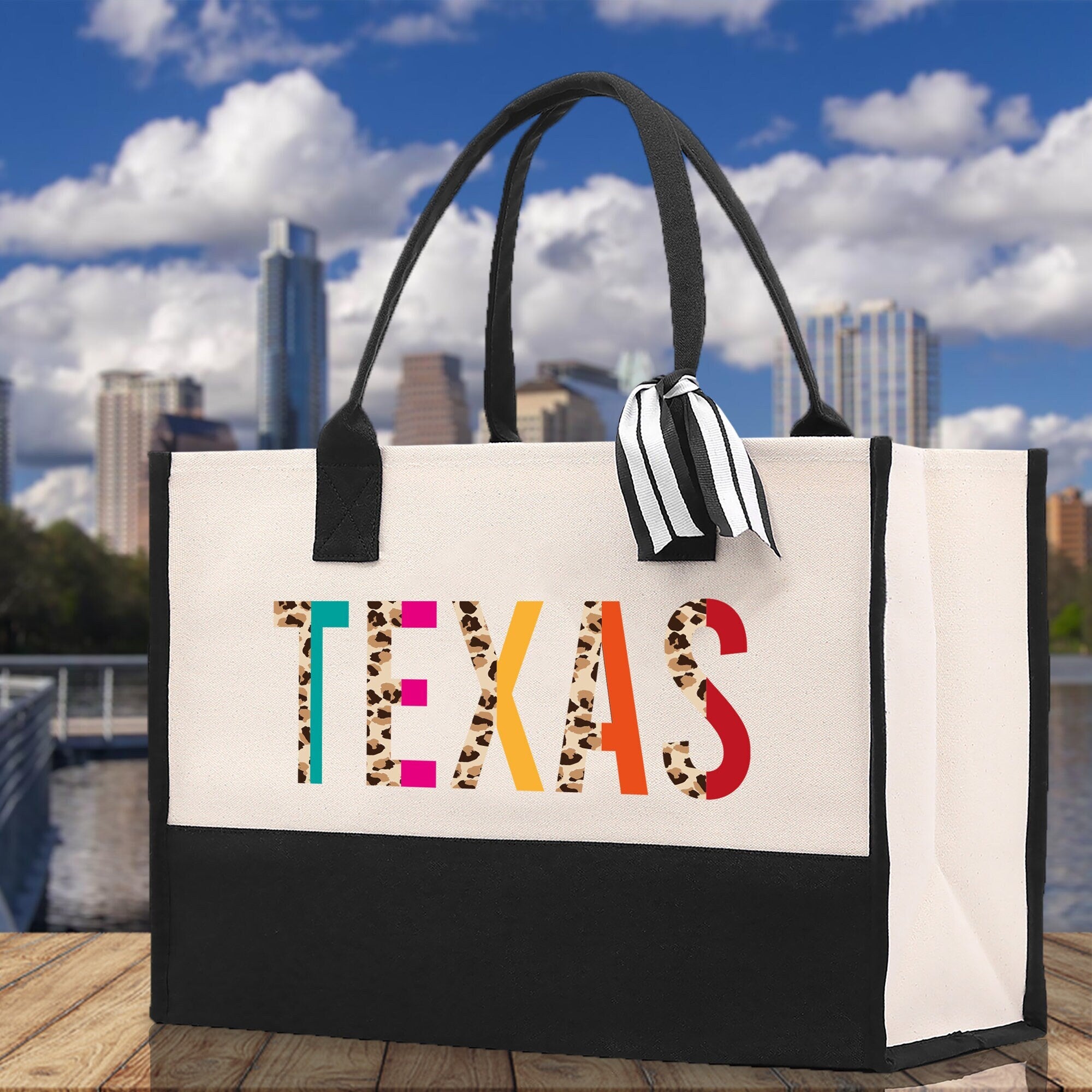 Texas Cotton Canvas Tote Bag TX Travel Vacation Tote Employee and Client Gift Wedding Favor Birthday Welcome Tote Bag Bridesmaid Gift - Aaria Tees Aaria Tees