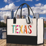 Texas Cotton Canvas Tote Bag TX Travel Vacation Tote Employee and Client Gift Wedding Favor Birthday Welcome Tote Bag Bridesmaid Gift - Aaria Tees Aaria Tees