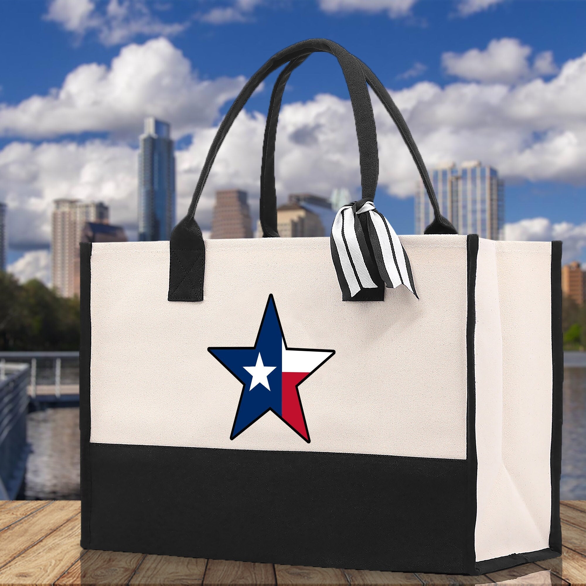 Texas Cotton Canvas Tote Bag TX Travel Vacation Tote Employee and Client Gift Wedding Favor Birthday Welcome Tote Bag Bridesmaid Gift - Aaria Tees Aaria Tees