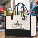 New York Cotton Canvas Tote Bag NY Travel Vacation Tote Employee and Client Gift Wedding Favor Birthday Welcome Tote Bag Bridesmaid Gift - Aaria Tees Aaria Tees