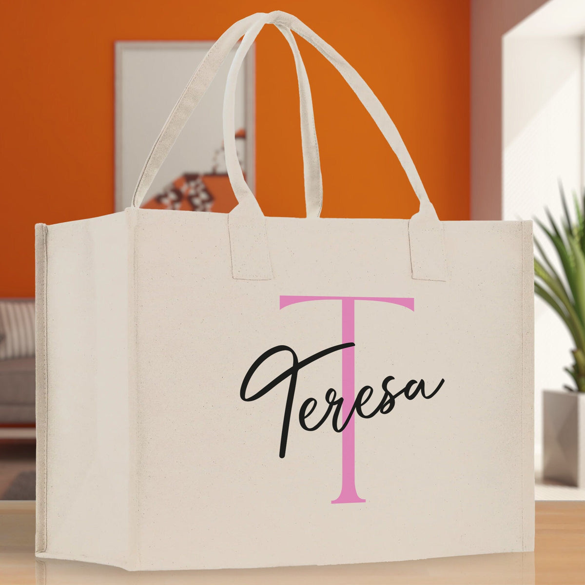 Initial and Name Cotton Canvas Tote Bag Personalized Bridesmaid Gift Bag Wedding Birthday Gift Custom Name Tote Maid of  Honor Wedding Gift - Aaria Tees