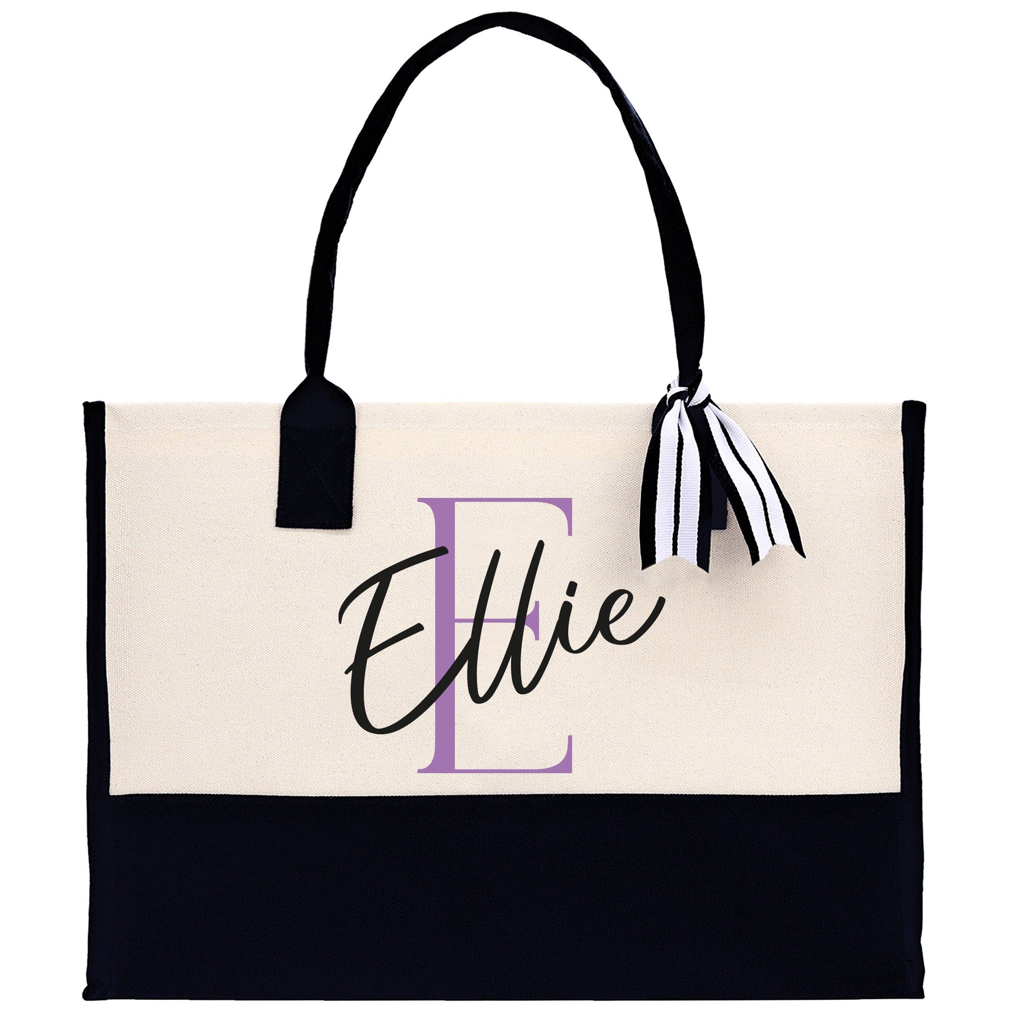 Initial and Name Cotton Canvas Tote Bag Personalized Bridesmaid Gift Bag Wedding Birthday Gift Custom Name Tote Maid of  Honor Wedding Gift - Aaria Tees Aaria Tees