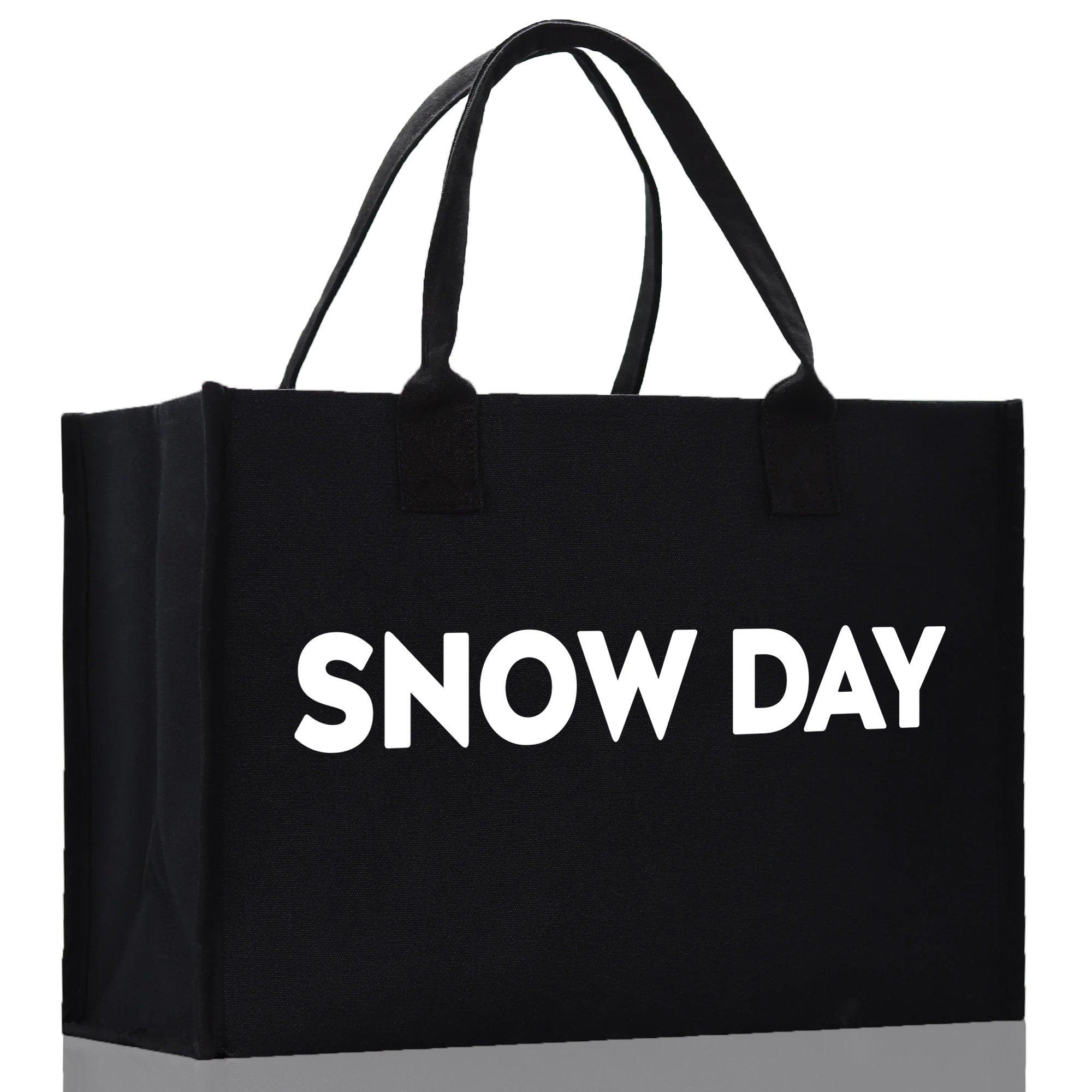 Snow Day Cotton Canvas Chic Beach Tote Bag Multipurpose Tote Weekender Tote Gift for Her Outdoor Tote Vacation Tote Large Beach Bag - Aaria Tees Aaria Tees