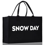 Snow Day Cotton Canvas Chic Beach Tote Bag Multipurpose Tote Weekender Tote Gift for Her Outdoor Tote Vacation Tote Large Beach Bag - Aaria Tees Aaria Tees