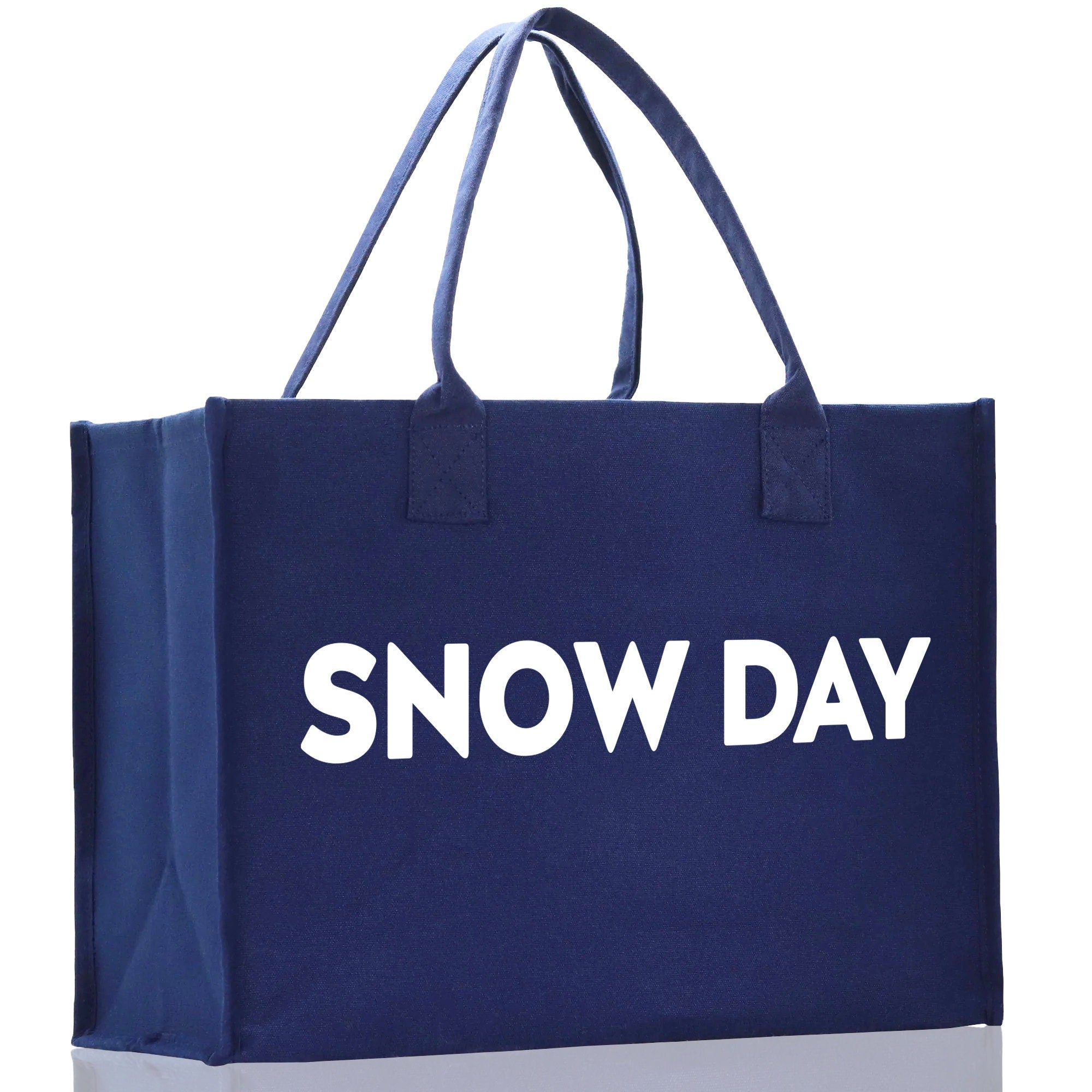 Snow Day Cotton Canvas Chic Beach Tote Bag Multipurpose Tote Weekender Tote Gift for Her Outdoor Tote Vacation Tote Large Beach Bag - Aaria Tees Aaria Tees