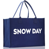 Snow Day Cotton Canvas Chic Beach Tote Bag Multipurpose Tote Weekender Tote Gift for Her Outdoor Tote Vacation Tote Large Beach Bag - Aaria Tees Aaria Tees
