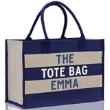 The Tote Bag Navy Name Personalized Gift Tote Bag Custom Gift Bag ST1002 - Aaria Tees Aaria Tees