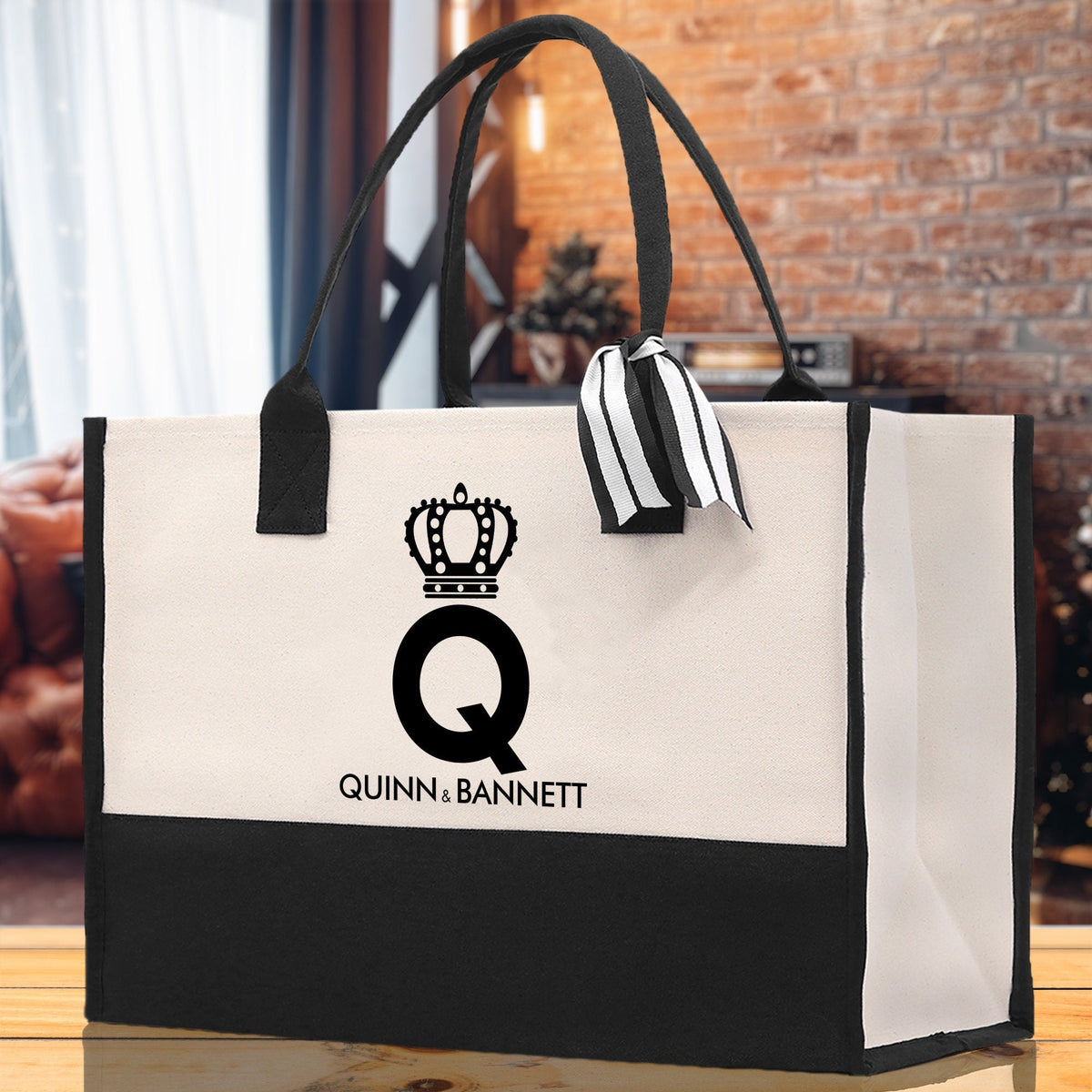 Initial and Names Customized Tote Bag 100% Cotton Canvas and Chic Personalized Tote Bag for Bridesmaid Anniversary Wedding Day Gift - Aaria Tees