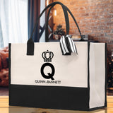 Initial and Names Customized Tote Bag 100% Cotton Canvas and Chic Personalized Tote Bag for Bridesmaid Anniversary Wedding Day Gift - Aaria Tees Aaria Tees
