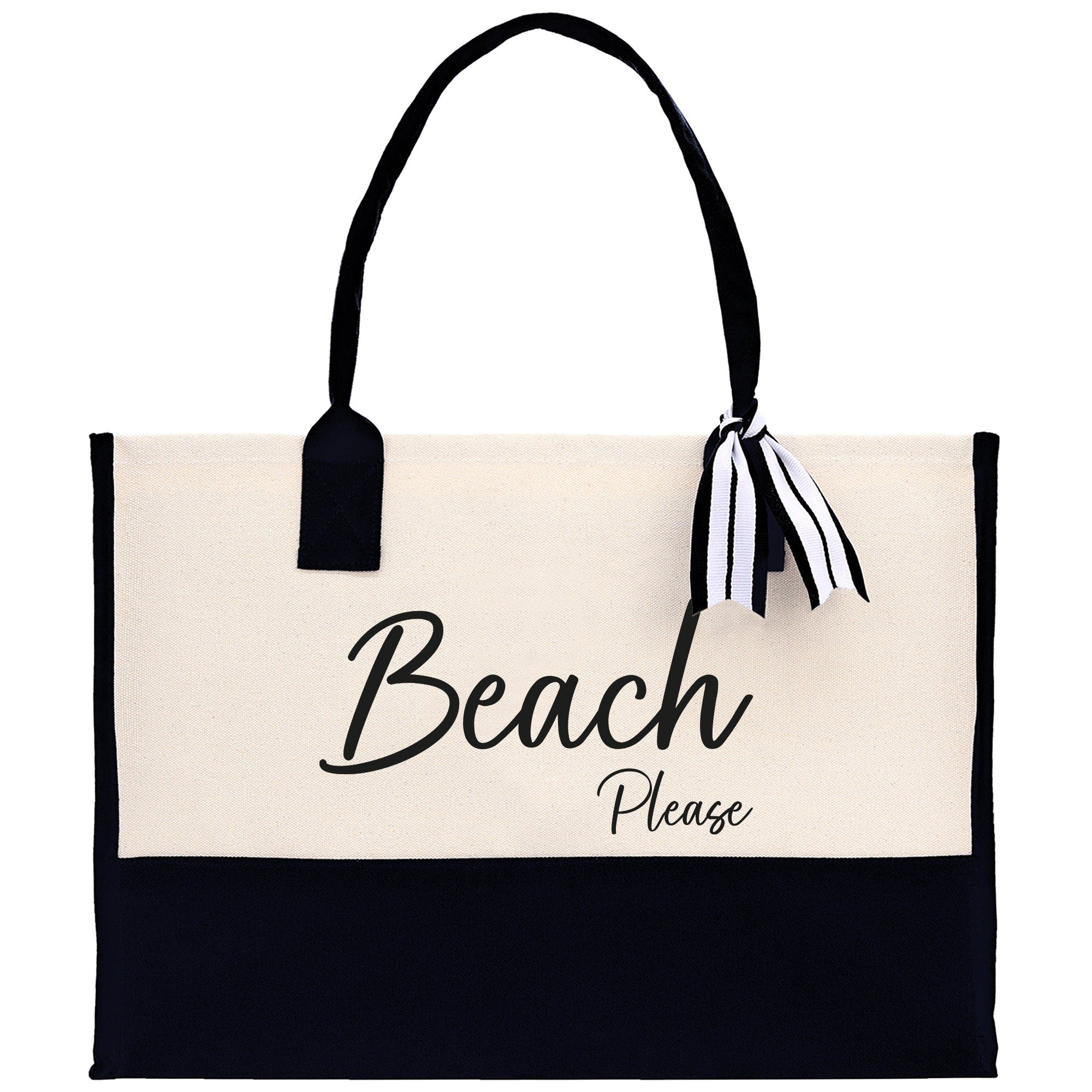 Beach Please Tote Bag - Large Chic Tote Bag - Gift for Her - Girls Weekend Tote - Weekender Bag - Weekend Tote - Beach Tote Bag - Aaria Tees Aaria Tees