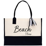 Beach Please Tote Bag - Large Chic Tote Bag - Gift for Her - Girls Weekend Tote - Weekender Bag - Weekend Tote - Beach Tote Bag - Aaria Tees Aaria Tees