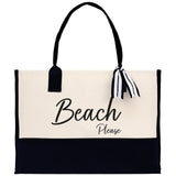 Beach Please Tote Bag - Large Chic Tote Bag - Gift for Her - Girls Weekend Tote - Weekender Bag - Weekend Tote - Beach Tote Bag - Aaria Tees Aaria Tees