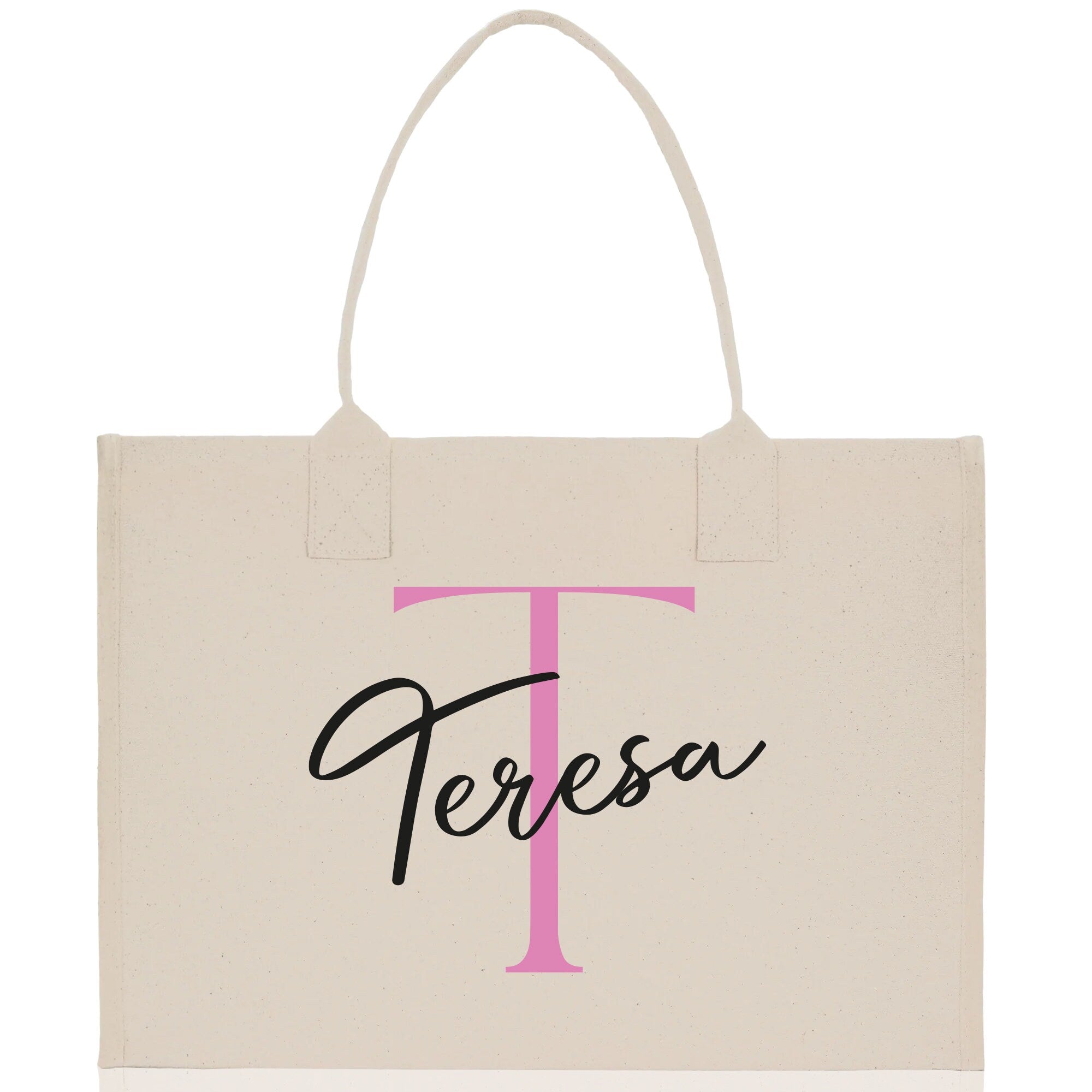 Initial and Name Cotton Canvas Tote Bag Personalized Bridesmaid Gift Bag Wedding Birthday Gift Custom Name Tote Maid of  Honor Wedding Gift - Aaria Tees Aaria Tees