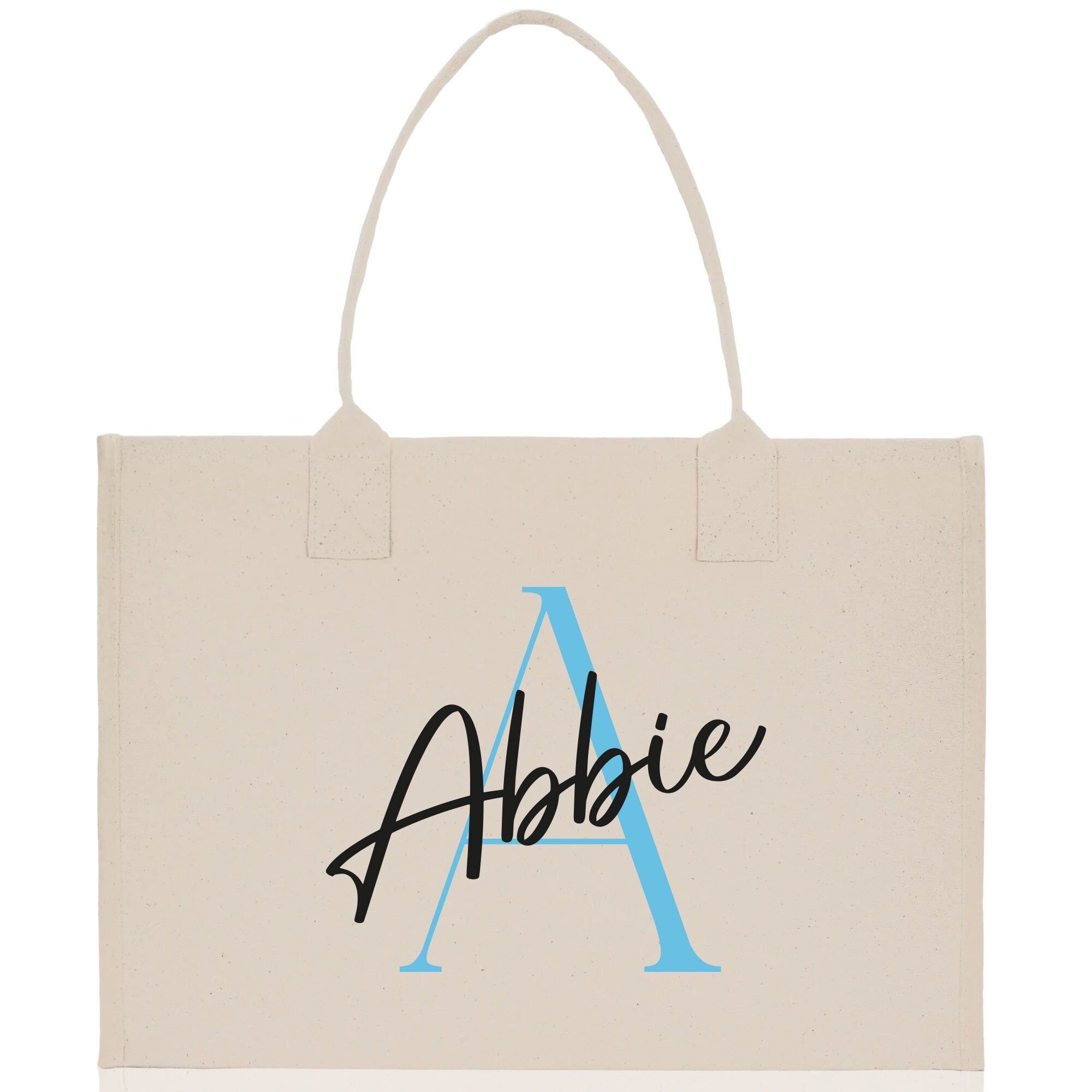 Initial and Name Cotton Canvas Tote Bag Personalized Bridesmaid Gift Bag Wedding Birthday Gift Custom Name Tote Maid of  Honor Wedding Gift - Aaria Tees Aaria Tees