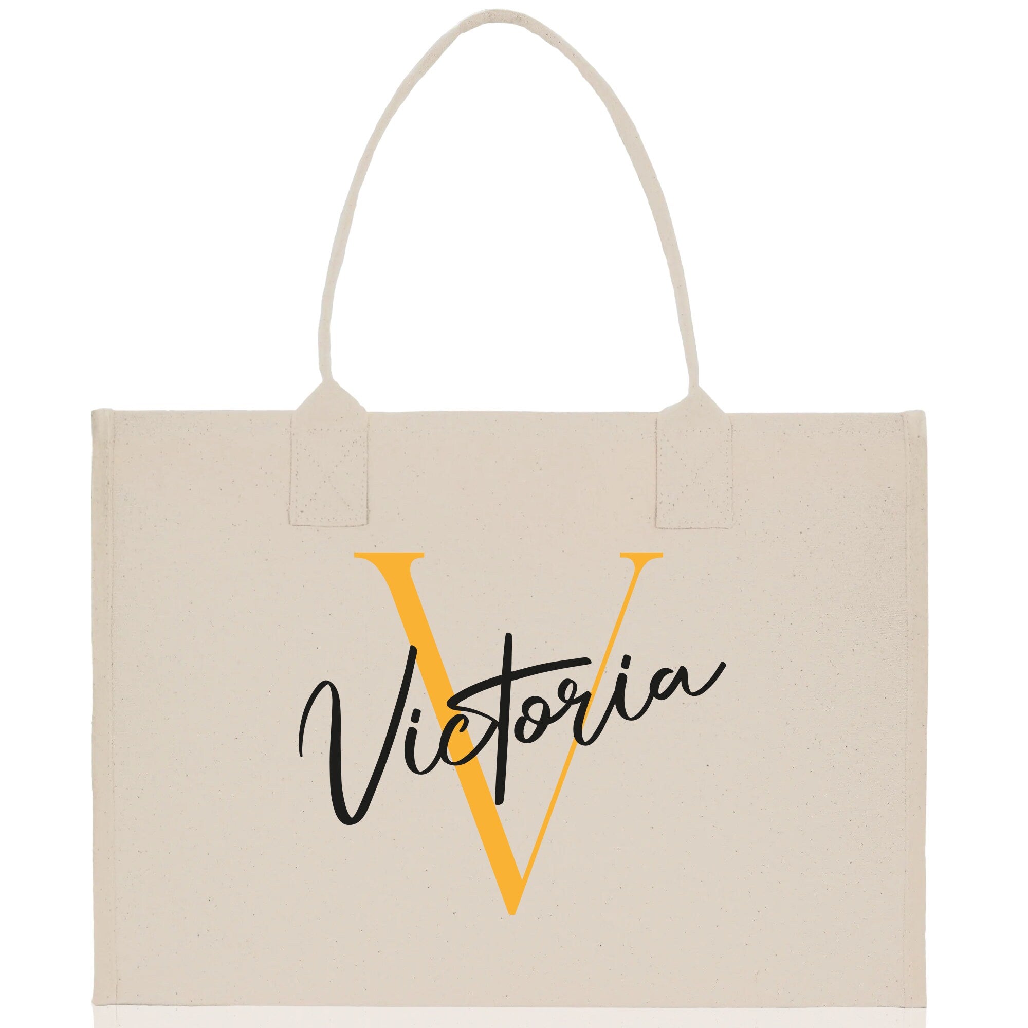 Initial and Name Cotton Canvas Tote Bag Personalized Bridesmaid Gift Bag Wedding Birthday Gift Custom Name Tote Maid of  Honor Wedding Gift - Aaria Tees Aaria Tees