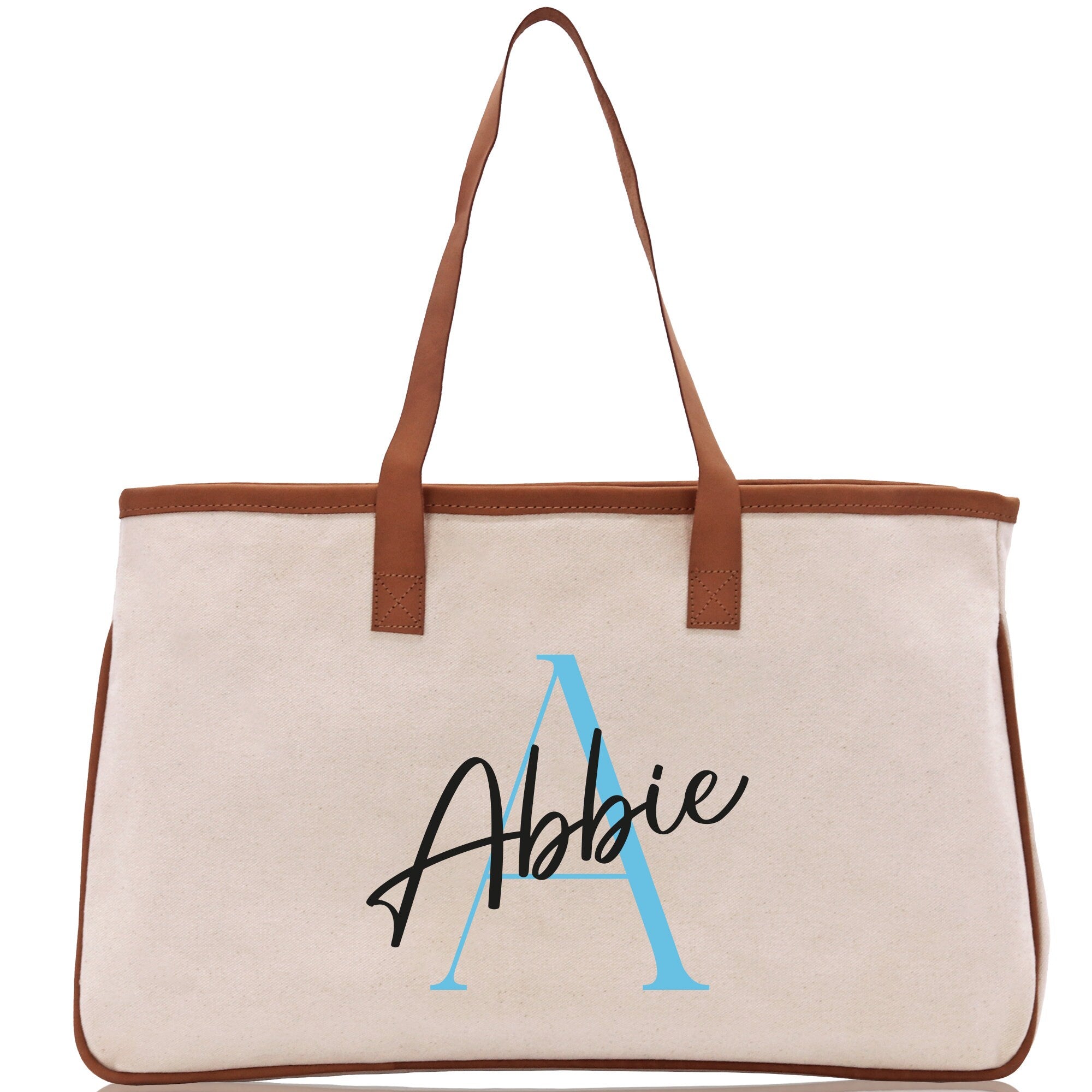 Initial and Name Cotton Canvas Tote Bag Personalized Bridesmaid Gift Bag Wedding Birthday Gift Custom Name Tote Maid of  Honor Wedding Gift - Aaria Tees Aaria Tees