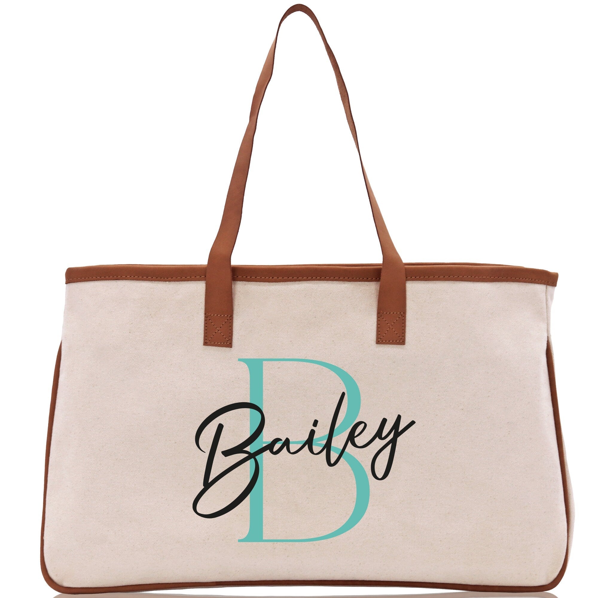 Initial and Name Cotton Canvas Tote Bag Personalized Bridesmaid Gift Bag Wedding Birthday Gift Custom Name Tote Maid of  Honor Wedding Gift - Aaria Tees Aaria Tees
