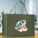 Sea Turtle Canvas Tote Bag Ocean Tote Bag Turtle Lover Tote Bag Animal Lover toTe Bag Ocean Lover Gift Tortoise Tote Bag Nature Lover Tote - Aaria Tees Aaria Tees