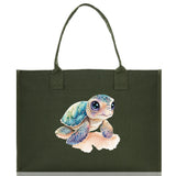 Sea Turtle Canvas Tote Bag Ocean Tote Bag Turtle Lover Tote Bag Animal Lover toTe Bag Ocean Lover Gift Tortoise Tote Bag Nature Lover Tote - Aaria Tees Aaria Tees