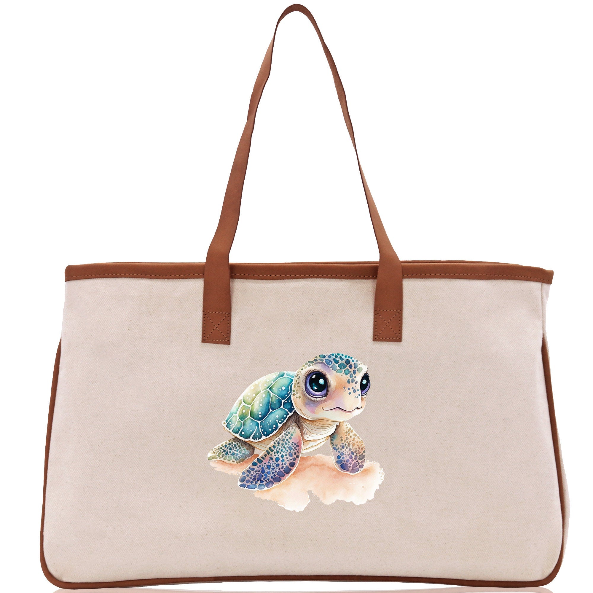 Sea Turtle Canvas Tote Bag Ocean Tote Bag Turtle Lover Tote Bag Animal Lover toTe Bag Ocean Lover Gift Tortoise Tote Bag Nature Lover Tote - Aaria Tees Aaria Tees