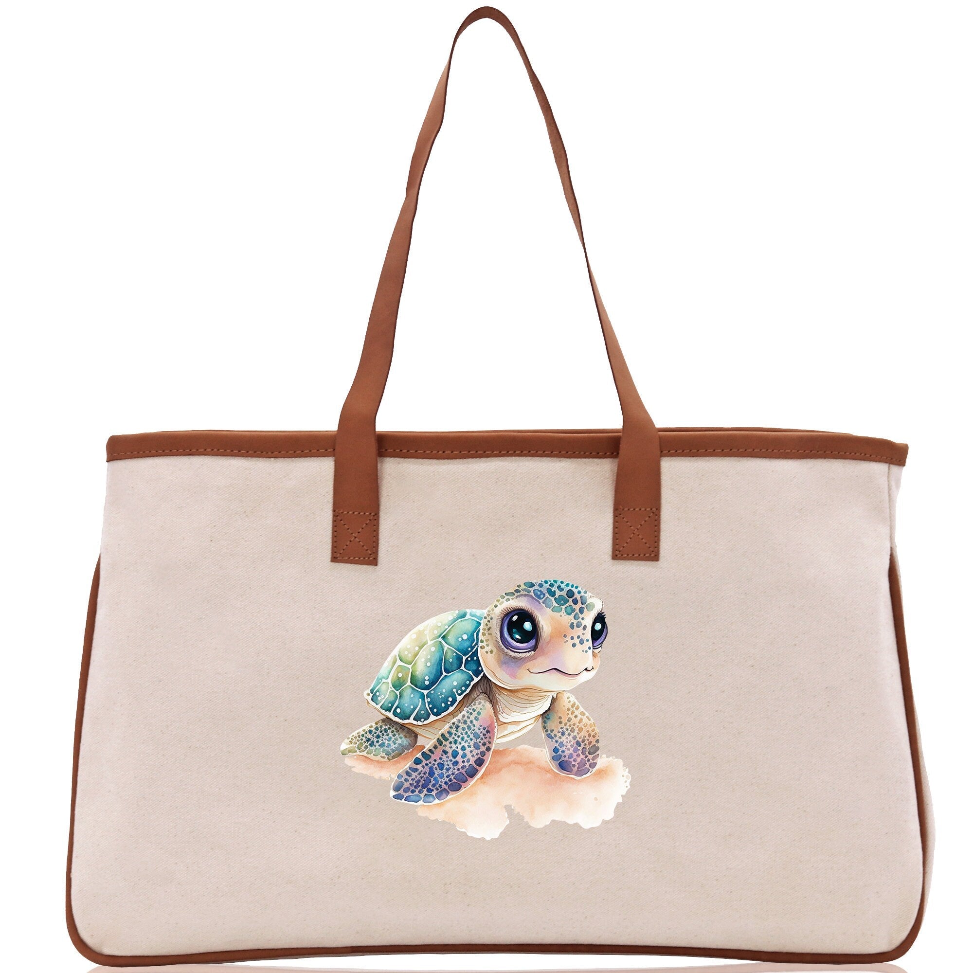 Sea Turtle Canvas Tote Bag Ocean Tote Bag Turtle Lover Tote Bag Animal Lover toTe Bag Ocean Lover Gift Tortoise Tote Bag Nature Lover Tote - Aaria Tees Aaria Tees