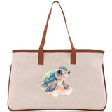 Sea Turtle Canvas Tote Bag Ocean Tote Bag Turtle Lover Tote Bag Animal Lover toTe Bag Ocean Lover Gift Tortoise Tote Bag Nature Lover Tote - Aaria Tees Aaria Tees