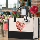 Heart Canvas Tote Bag Happy Valentines Day Gift for Her Love Tote Bag Lovers Gift Mother Day Gift Cute Valentines Gift - Aaria Tees Aaria Tees