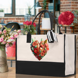 Heart Canvas Tote Bag Happy Valentines Day Gift for Her Love Tote Bag Lovers Gift Mother Day Gift Cute Valentines Gift - Aaria Tees Aaria Tees