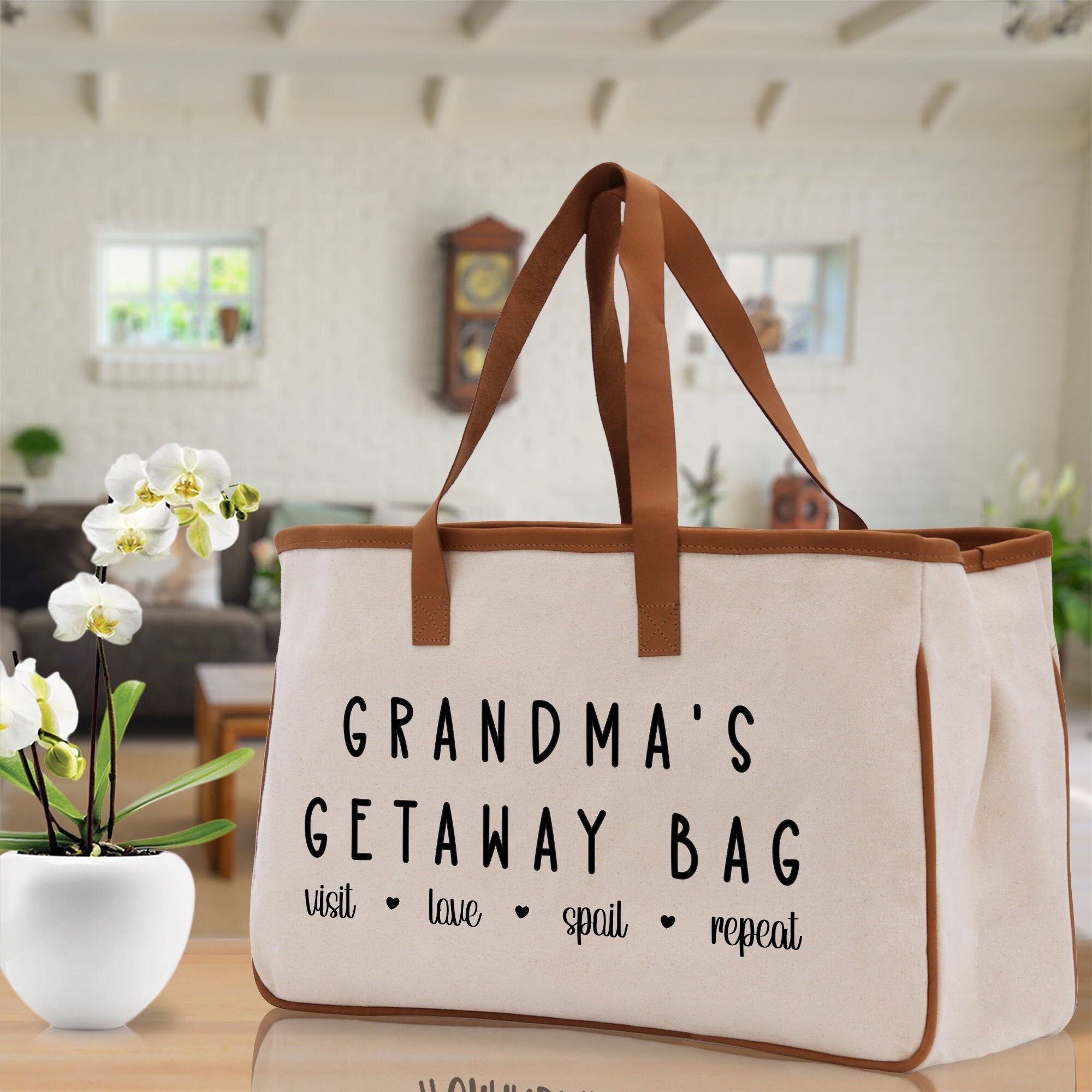 Grandma Tote Bag Grandma's Getaway Bag Grandma Nana Bag Grandma Gift Bag Shopping Bag Mothers Day Gift Live Love Spoil Bag Grandma Beach Bag - Aaria Tees Aaria Tees