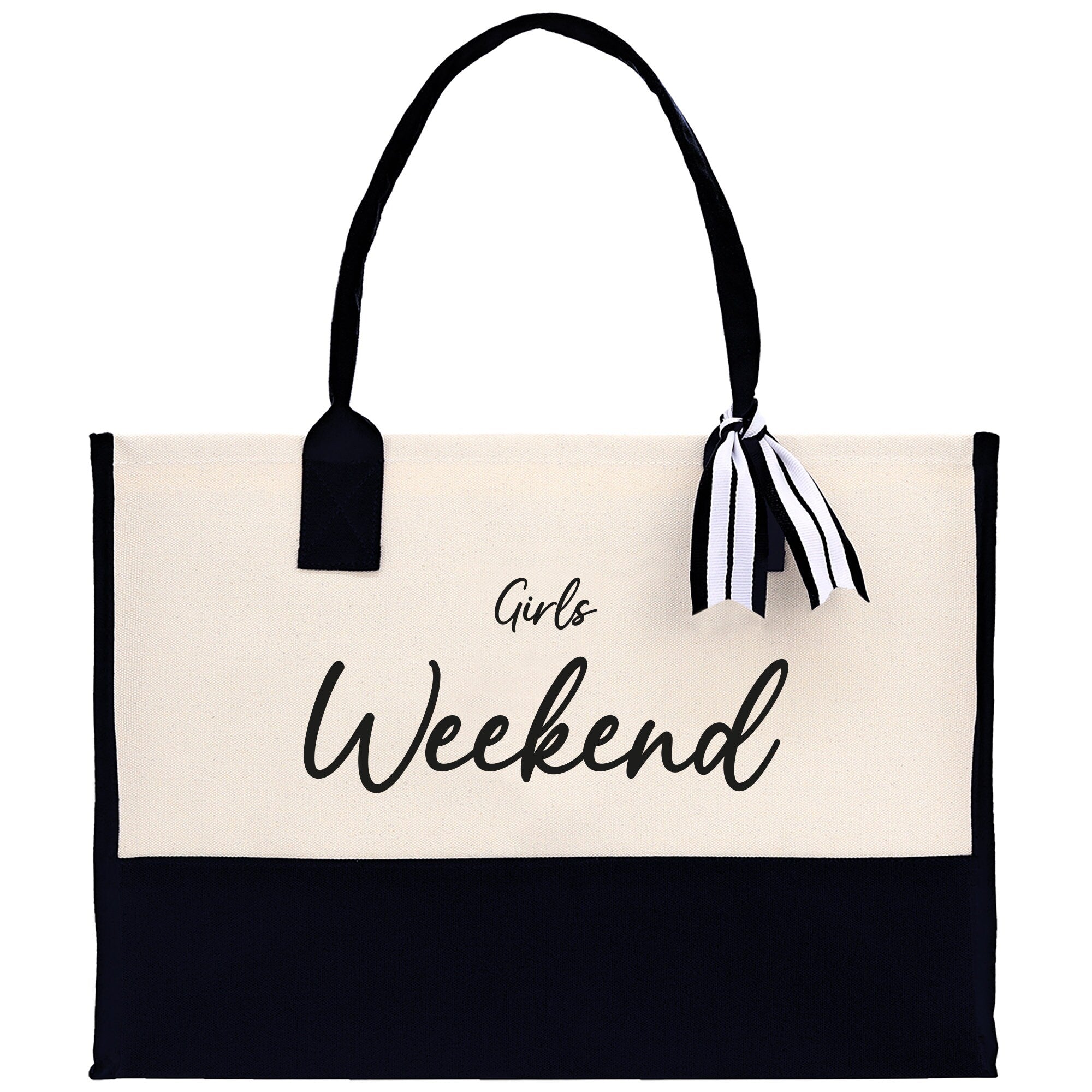 Girls Weekend Canvas Tote Bag Birthday Gift for Her Weekender Tote Bag Beach Tote Bag Large Beach Tote Bag - Aaria Tees Aaria Tees