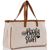 Books Stuff Tote Bag Bookworm Gift Book Quotes Party Gift Book Lover Tote Book Canvas Tote Bag Birthday Gift Library Bag Grocery Bag - Aaria Tees Aaria Tees