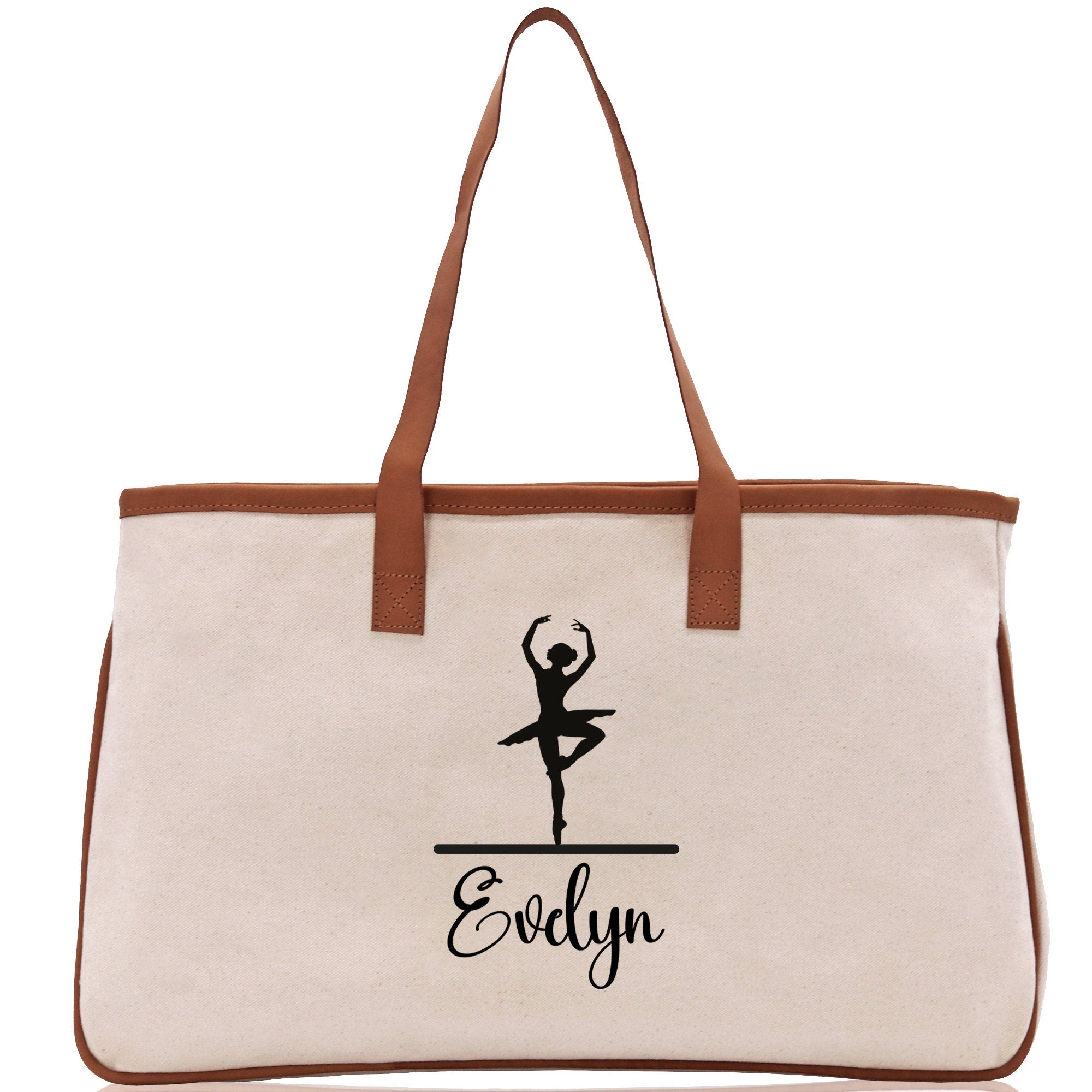 Dance Personalized Tote Bag Ballet Bag Gymnastic Bag Ballerina Bag Dancer Gift Dance Teacher Gift Dance Student Bag Custom for Women Girls - Aaria Tees Aaria Tees