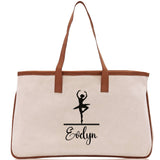 Dance Personalized Tote Bag Ballet Bag Gymnastic Bag Ballerina Bag Dancer Gift Dance Teacher Gift Dance Student Bag Custom for Women Girls - Aaria Tees Aaria Tees