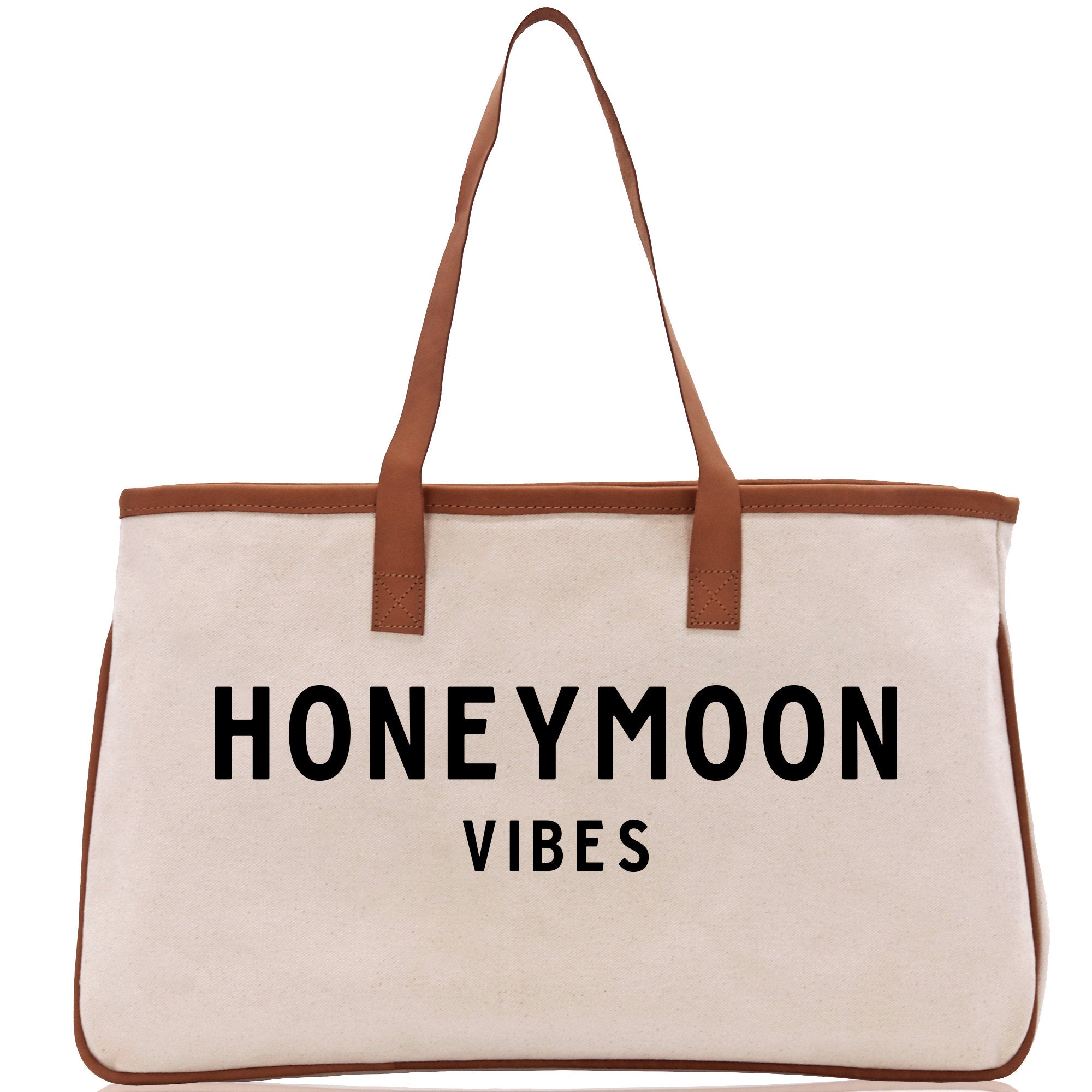 Honeymoon Vibes Beach Tote Bag - Large Chic Tote Bag - Gift for Her - Weekender Bag - Honeymooners Honeymoon Gifts Bridal Gift Newlyweds - Aaria Tees Aaria Tees