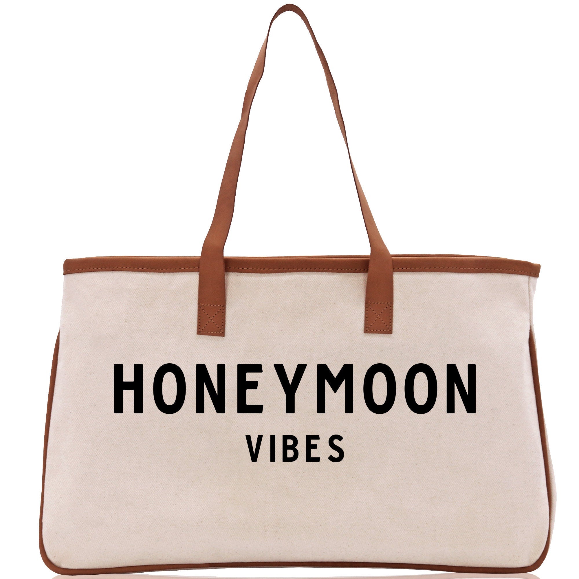 Honeymoon Vibes Beach Tote Bag - Large Chic Tote Bag - Gift for Her - Weekender Bag - Honeymooners Honeymoon Gifts Bridal Gift Newlyweds - Aaria Tees Aaria Tees