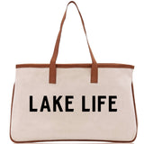 Lake Life Tote Bag - Large Chic Tote Bag - Gift for Her - Girls Weekend Tote - Weekender Bag - Weekend Tote - Boat Bag - Lake Life Gift - Aaria Tees Aaria Tees