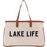 Lake Life Tote Bag - Large Chic Tote Bag - Gift for Her - Girls Weekend Tote - Weekender Bag - Weekend Tote - Boat Bag - Lake Life Gift - Aaria Tees Aaria Tees