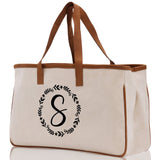 Monogram Beach Canvas Tote Bag Initial Tote Bag Letter Tote Bag Birthday Gift Personalized Tote Bag Personalized Beach Bag Monogrammed Bag - Aaria Tees Aaria Tees