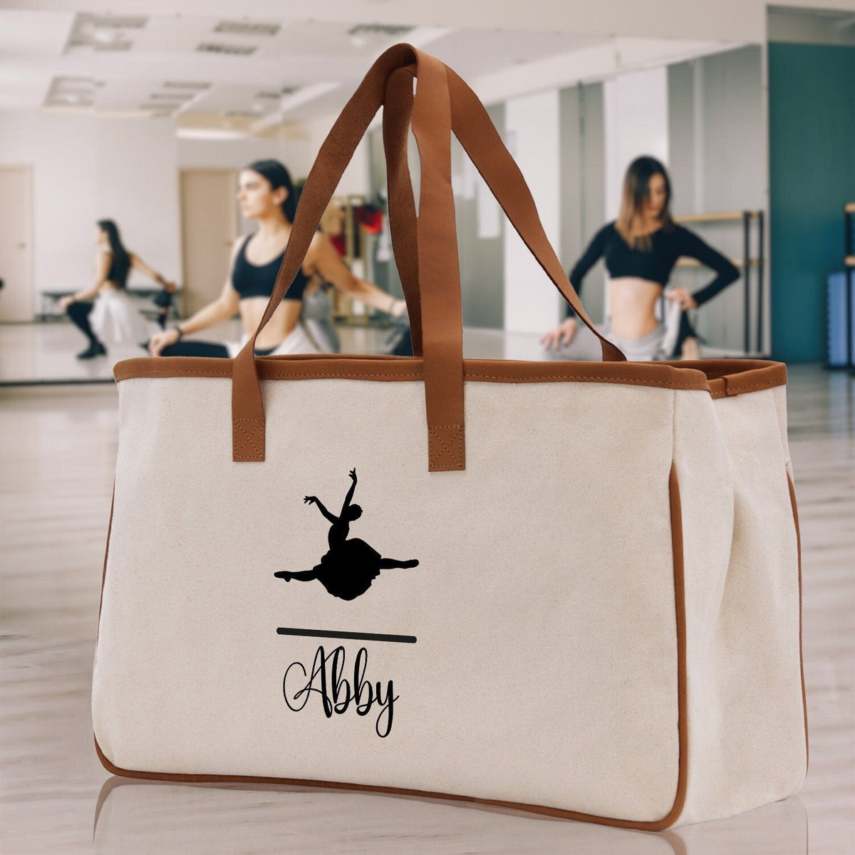 Dance Personalized Tote Bag Ballet Bag Gymnastic Bag Ballerina Bag Dancer Gift Dance Teacher Gift Dance Student Bag Custom for Women Girls - Aaria Tees
