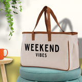 Weekend Vibes Beach Tote Bag - Large Chic Tote Bag - Gift for Her - Girls Weekend Tote - Weekender Bag - Weekend Tote - Weekend Vibes Bag - Aaria Tees Aaria Tees
