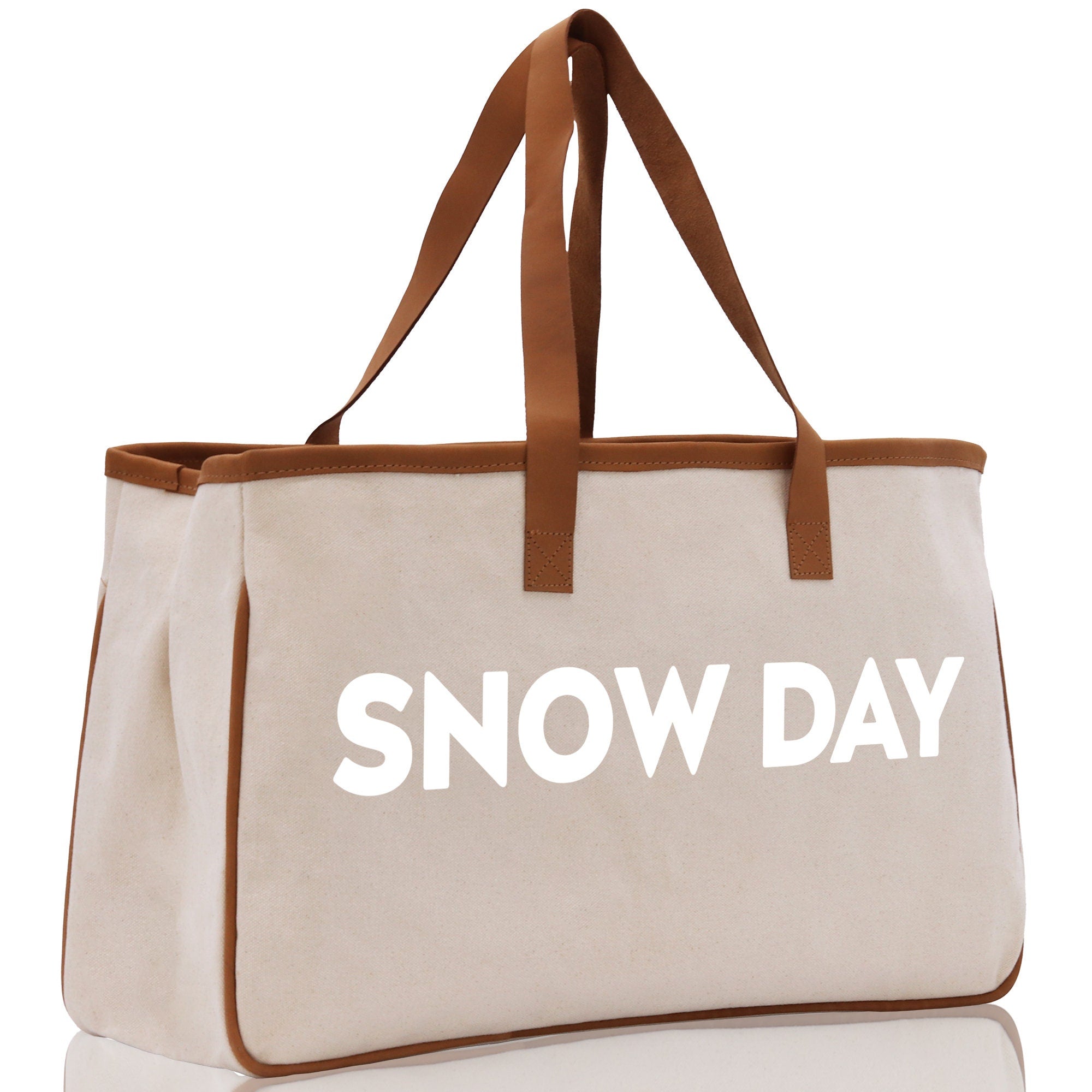 Snow Day Cotton Canvas Chic Beach Tote Bag Multipurpose Tote Weekender Tote Gift for Her Outdoor Tote Vacation Tote Large Beach Bag - Aaria Tees Aaria Tees