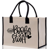 Books Stuff Tote Bag Bookworm Gift Book Quotes Party Gift Book Lover Tote Book Canvas Tote Bag Birthday Gift Library Bag Grocery Bag - Aaria Tees Aaria Tees